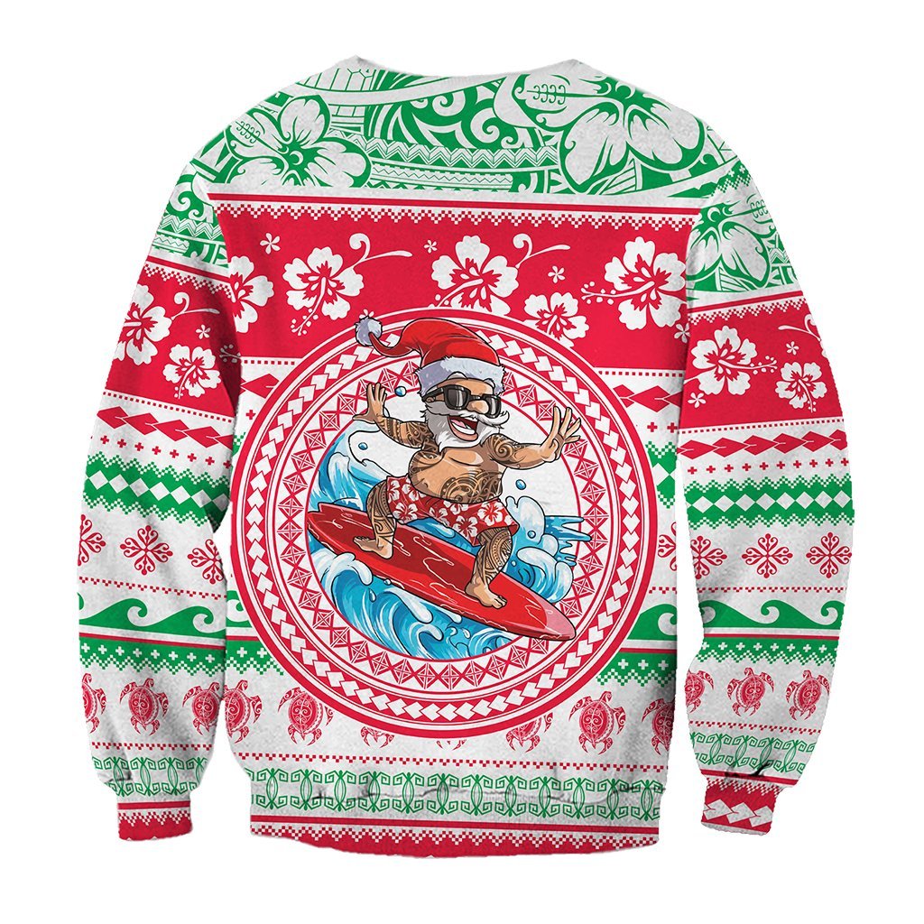 Custom Photo Polynesian Christmas Sweatshirt CTM05 - Polynesian Pride