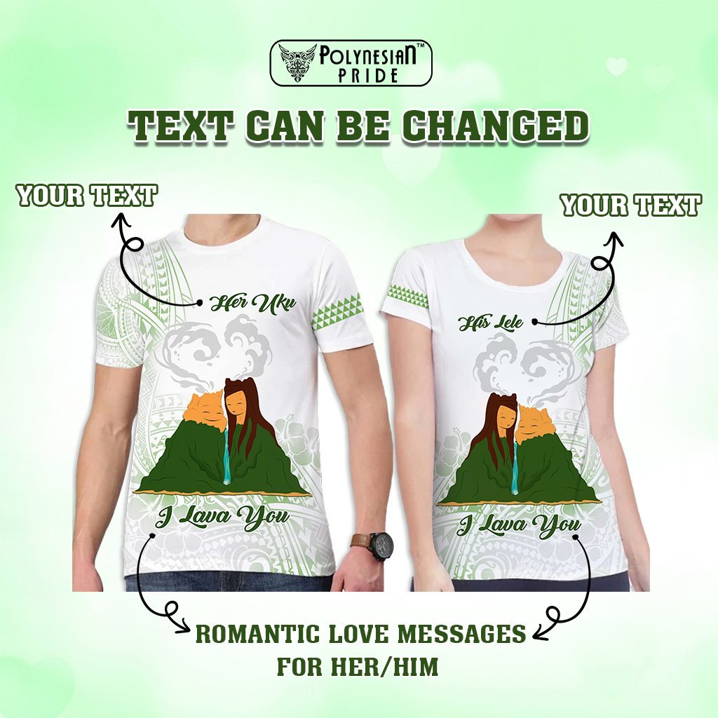Custom Polynesian Couple Volcano Valentine Day T shirt I LAVA YOU CTM05 - Polynesian Pride