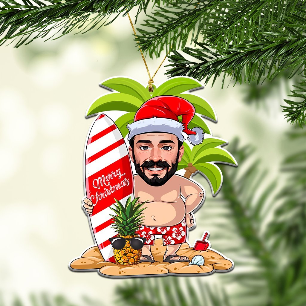 Custom Photo Christmas Ceramic Ornament Polynesian Santa CTM05 Multicolor - Polynesian Pride