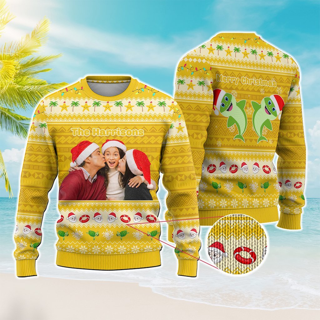 Custom Photo Polynesian Knitted Sweatshirt Beach Style CTM05 - Polynesian Pride