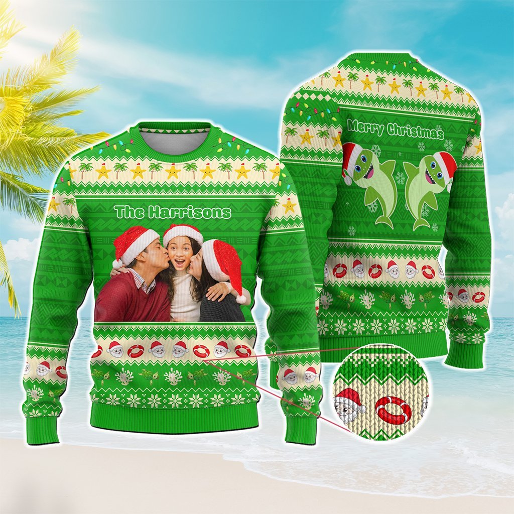 Custom Photo Polynesian Knitted Sweatshirt Beach Style CTM05 - Polynesian Pride