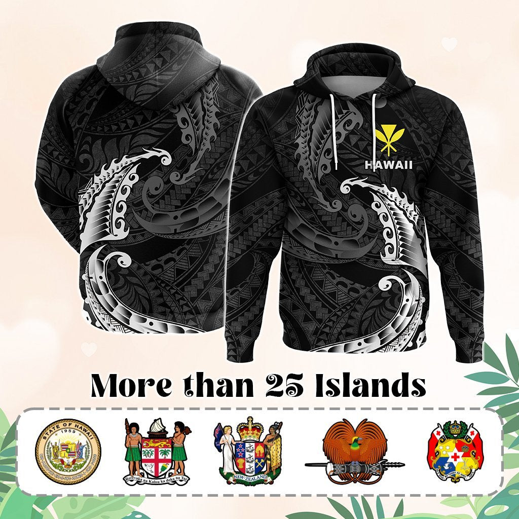 Custom AAPI Heritage Month Hoodie Polynesian Tribal Wave CTM05 Multicolor - Polynesian Pride