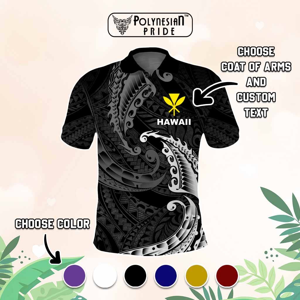 Custom AAPI Heritage Month Polo Shirt Polynesian Tribal Wave CTM05 - Polynesian Pride