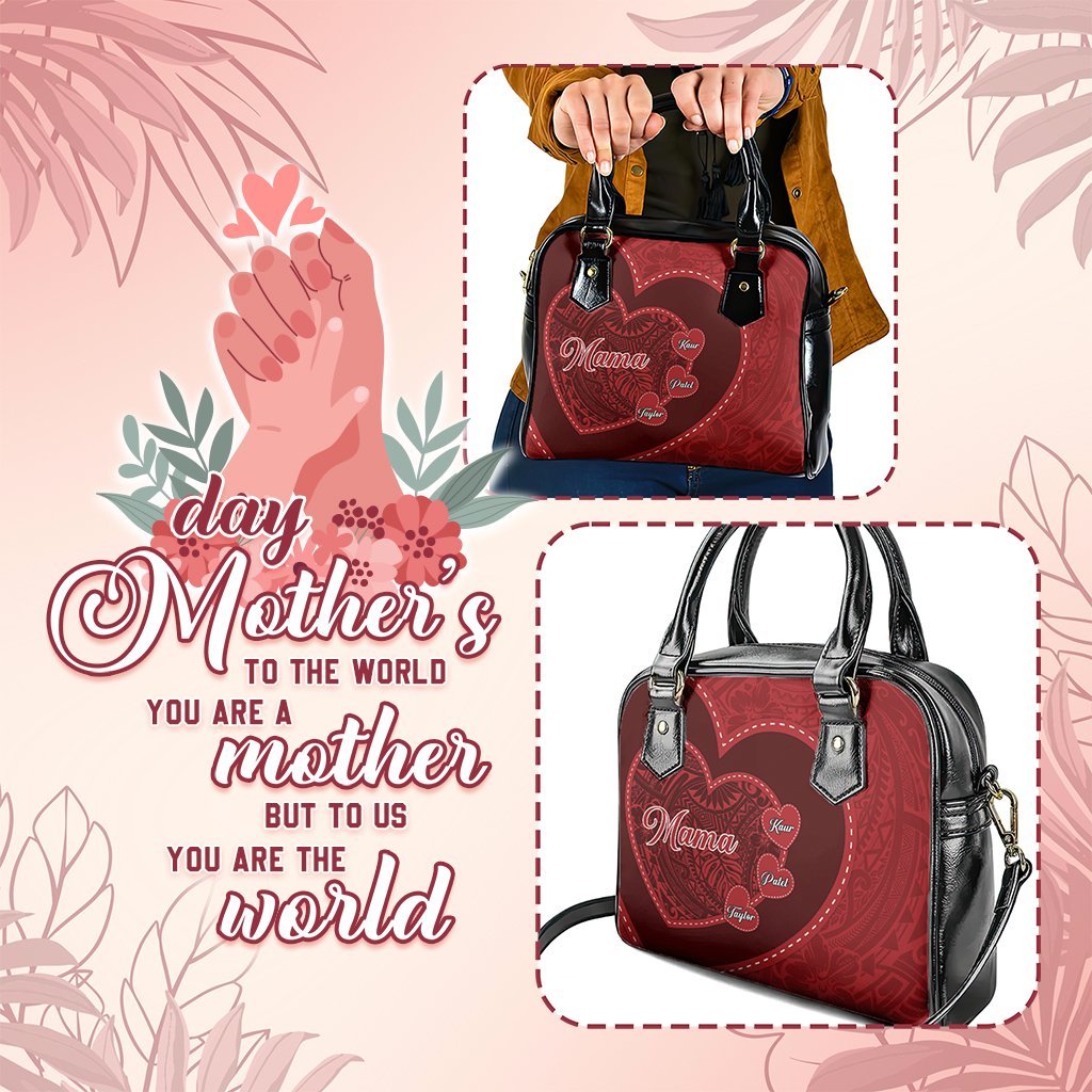 Custom Photo Happy Mother's Day Shoulder Handbag Polynesian Pattern CTM05 One Size Multicolor - Polynesian Pride