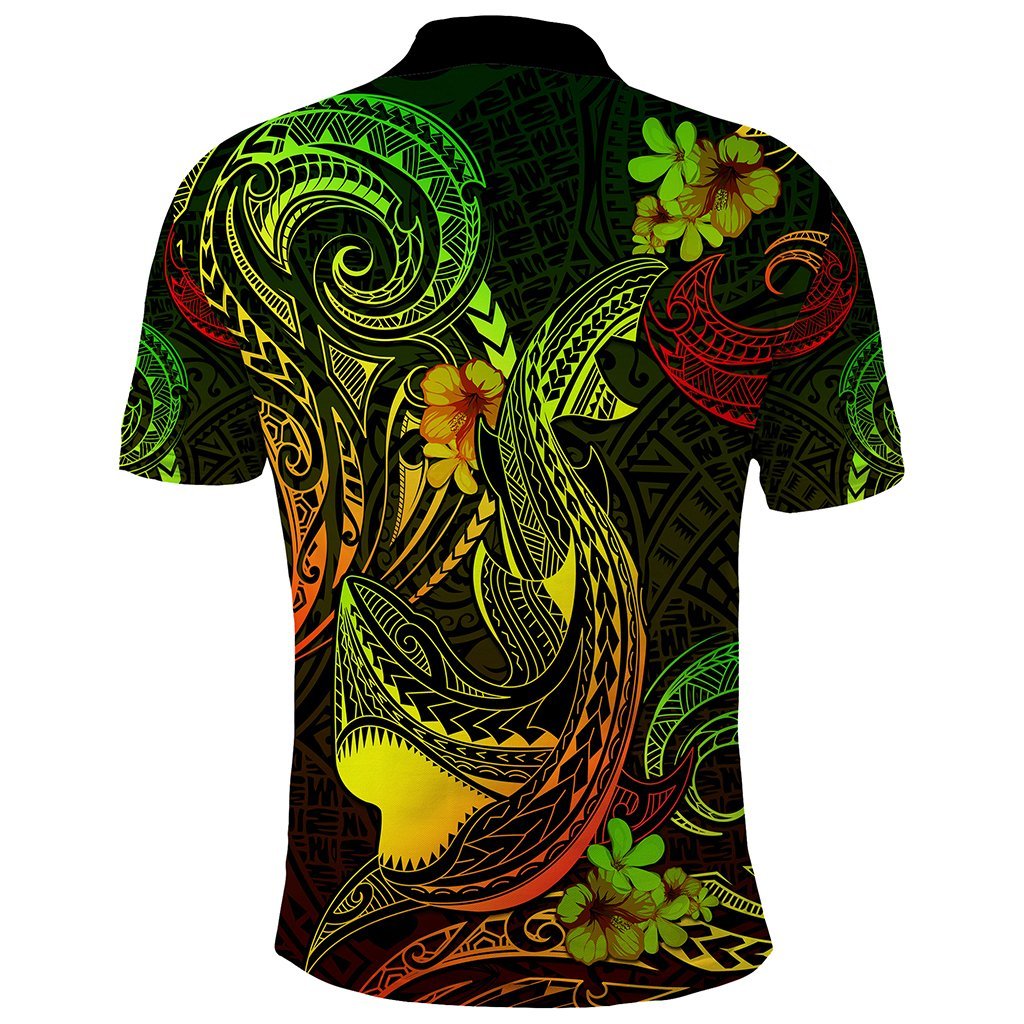 Custom Polynesian Countries Polo Shirt Coat Of Arms Polynesian Tribal Tattoo Shark CTM05 - Polynesian Pride