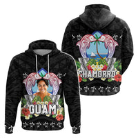 Custom Photo Guam Chamorro Hoodie Tribal Latte Stone With Dolphins CTM05 - Polynesian Pride