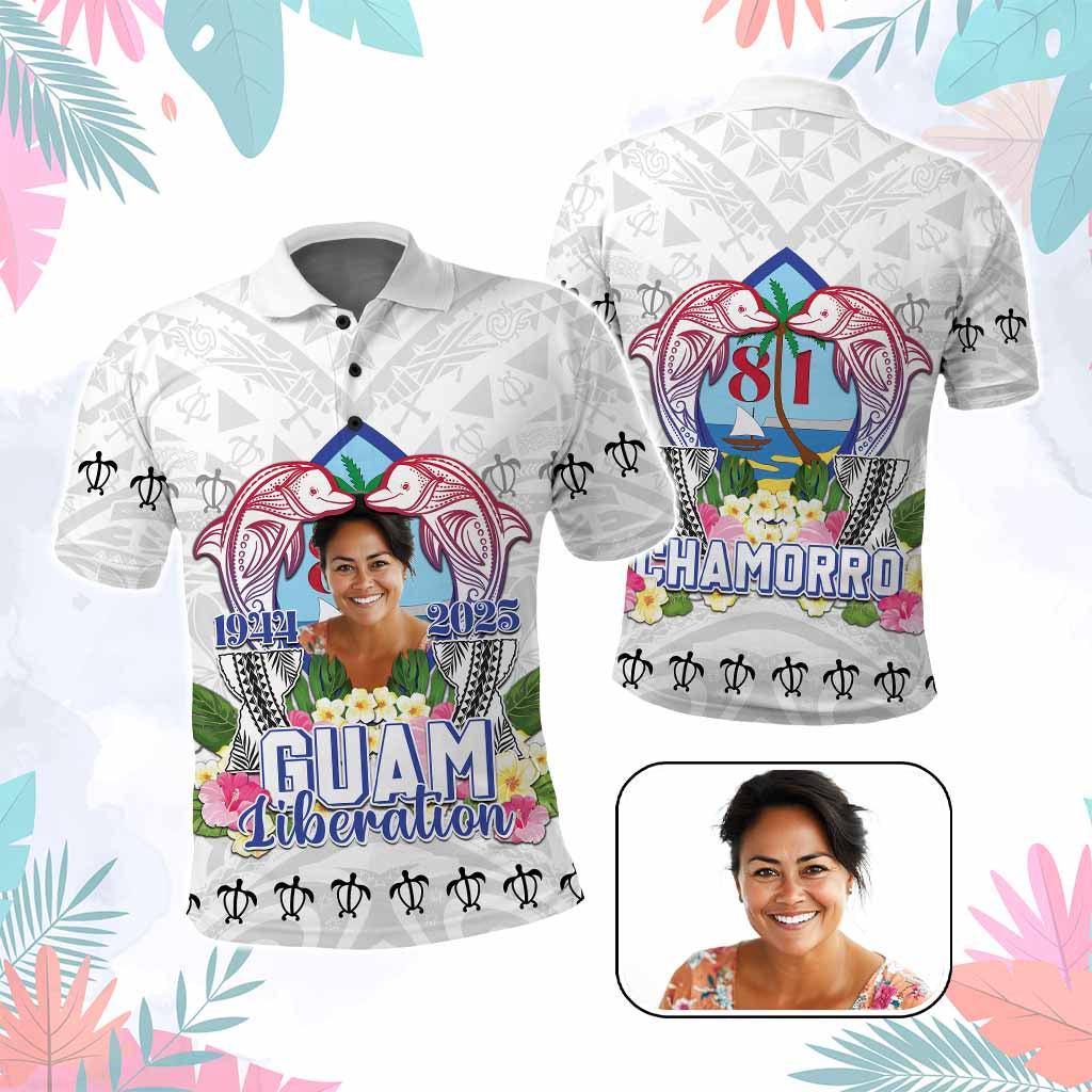 Custom Photo Guam Liberation Day Polo Shirt 81st Anniversary CTM05 White - Polynesian Pride