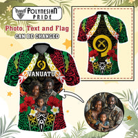 Custom Photo Vanuatu Children's Day Polo Shirt Pig Tusk Polynesian Pattern CTM05 - Polynesian Pride