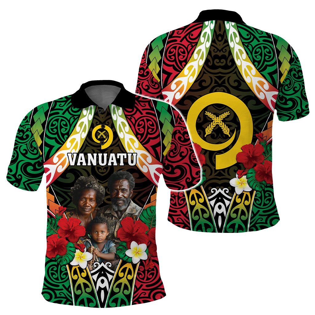 Custom Photo Vanuatu Children's Day Polo Shirt Pig Tusk Polynesian Pattern CTM05 - Polynesian Pride