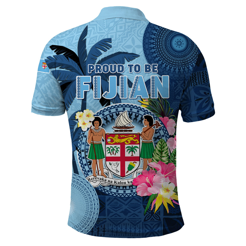 Custom Photo Fiji Polo Shirt Polynesian Palm Tree Fijian Tapa Pattern CTM05 - Polynesian Pride