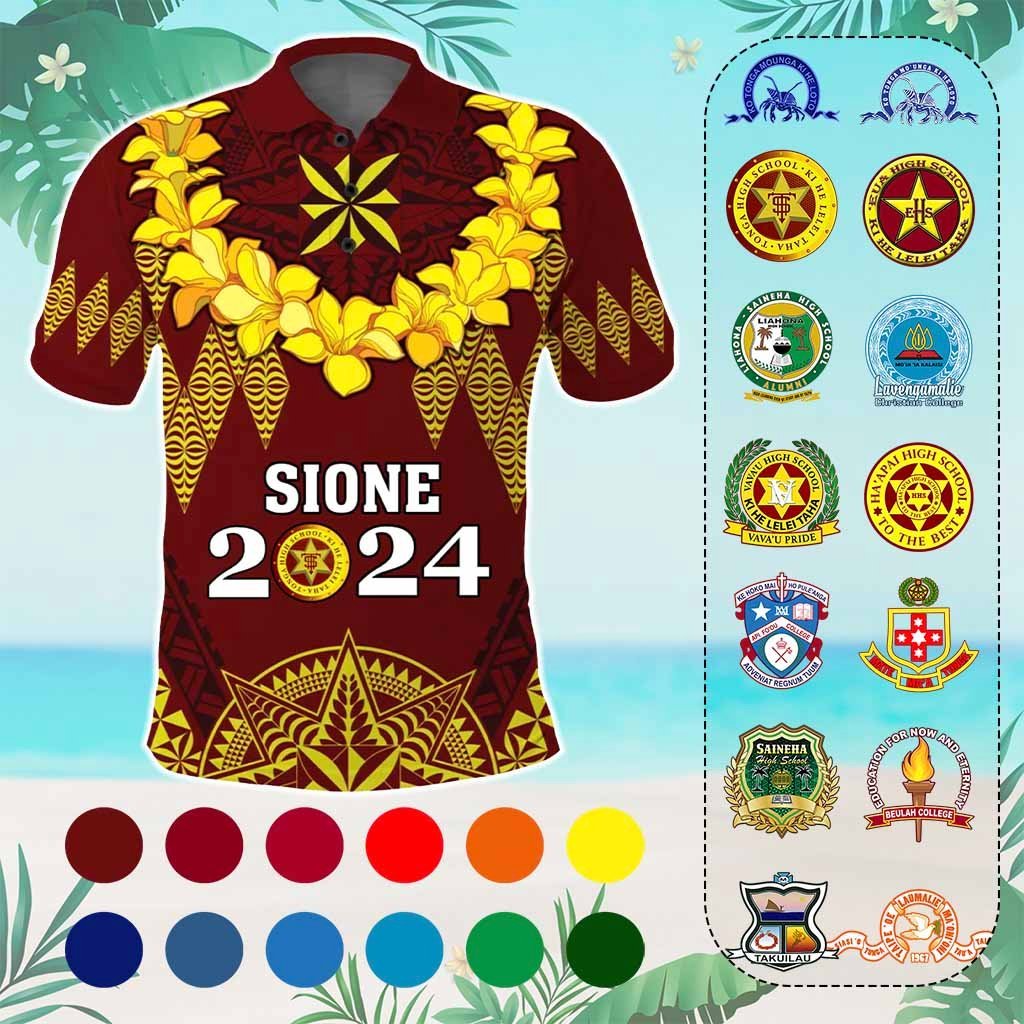 Custom Tonga School Graduation Polo Shirt Tongan Ngatu Pattern With Graduation Wreath CTM05 Multicolor - Polynesian Pride