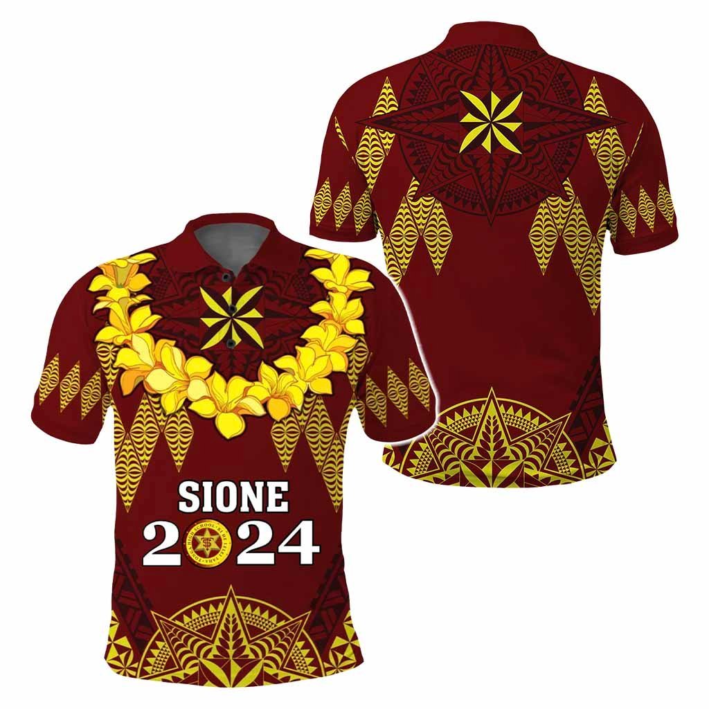 Custom Tonga School Graduation Polo Shirt Tongan Ngatu Pattern With Graduation Wreath CTM05 - Polynesian Pride