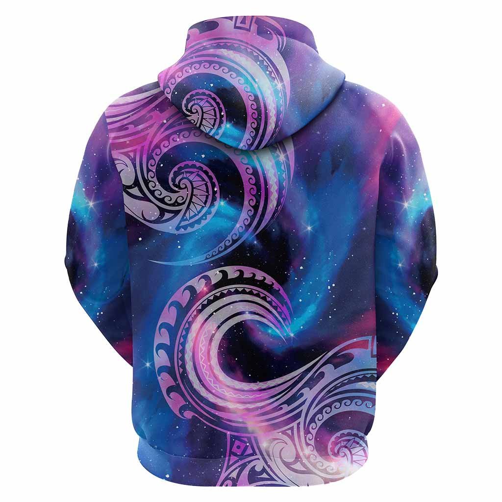 Custom Zodiac Signs Hoodie With Polynesian Pattern CTM05 Zip Hoodie Galaxy - Polynesian Pride