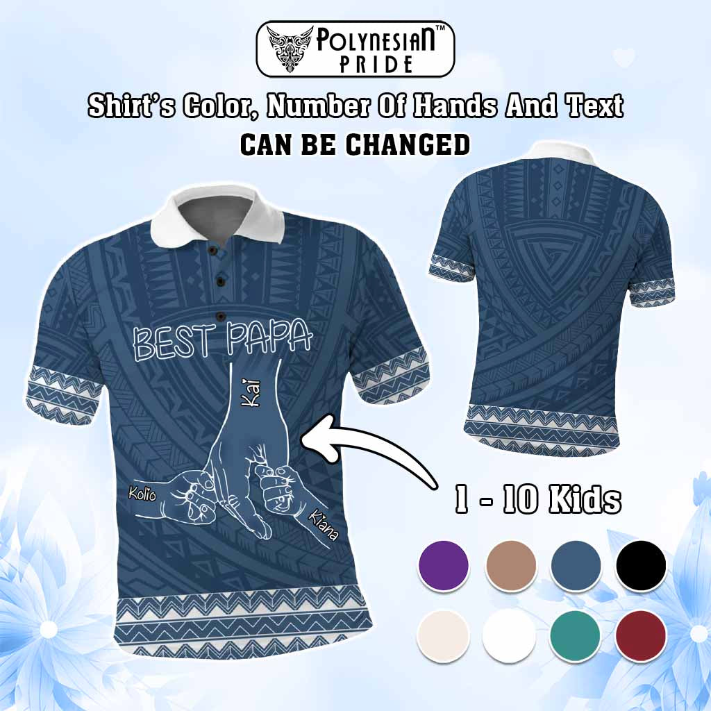Custom Father's Day Polo Shirt Hand In Hand, I Will Always Protect You Polynesian Pattern CTM05 - Polynesian Pride