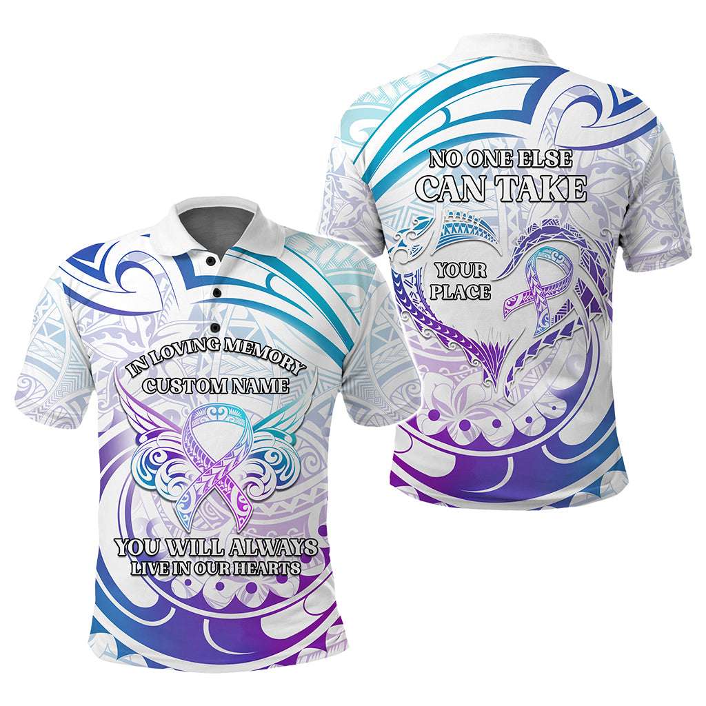 Custom Suicide Prevention Awareness Memorial Polo Shirt In Loving Memory Polynesian Style CTM05 - Polynesian Pride