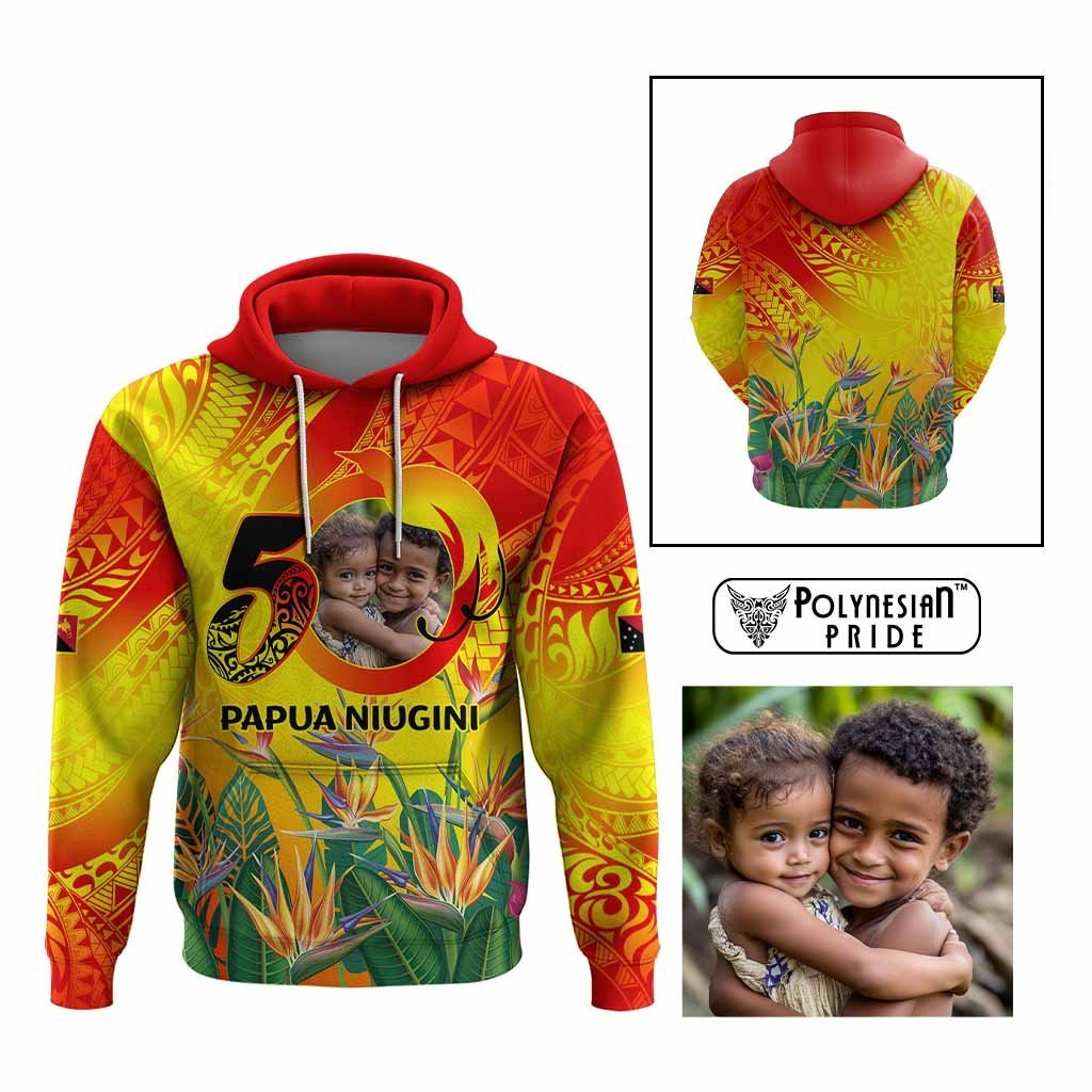 Custom Photo Papua Niugini Hapi 50th Indipendens Hoodie Year of PNG 1975-2025 CTM09 Multicolor - Polynesian Pride