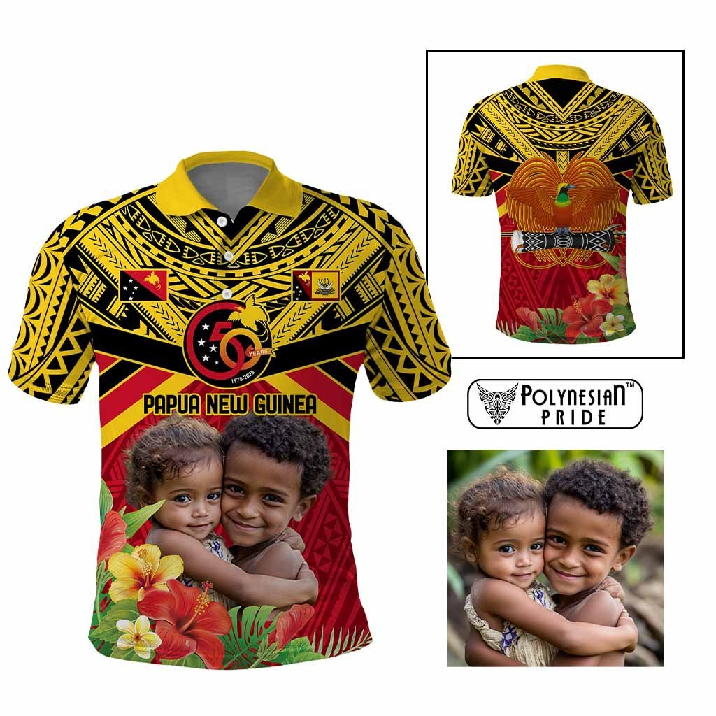 Custom Photo Provinces of Papua New Guinea 50th Years Polo Shirt Hapi De bilong Indipendens CTM09 Multicolor - Polynesian Pride