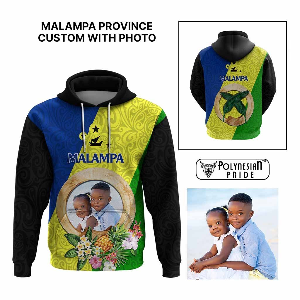 Malampa Province Custom Hoodie With Photo Vanuatuan Boar's Tusk Flag Multicolored CTM09 Multicolor - Polynesian Pride