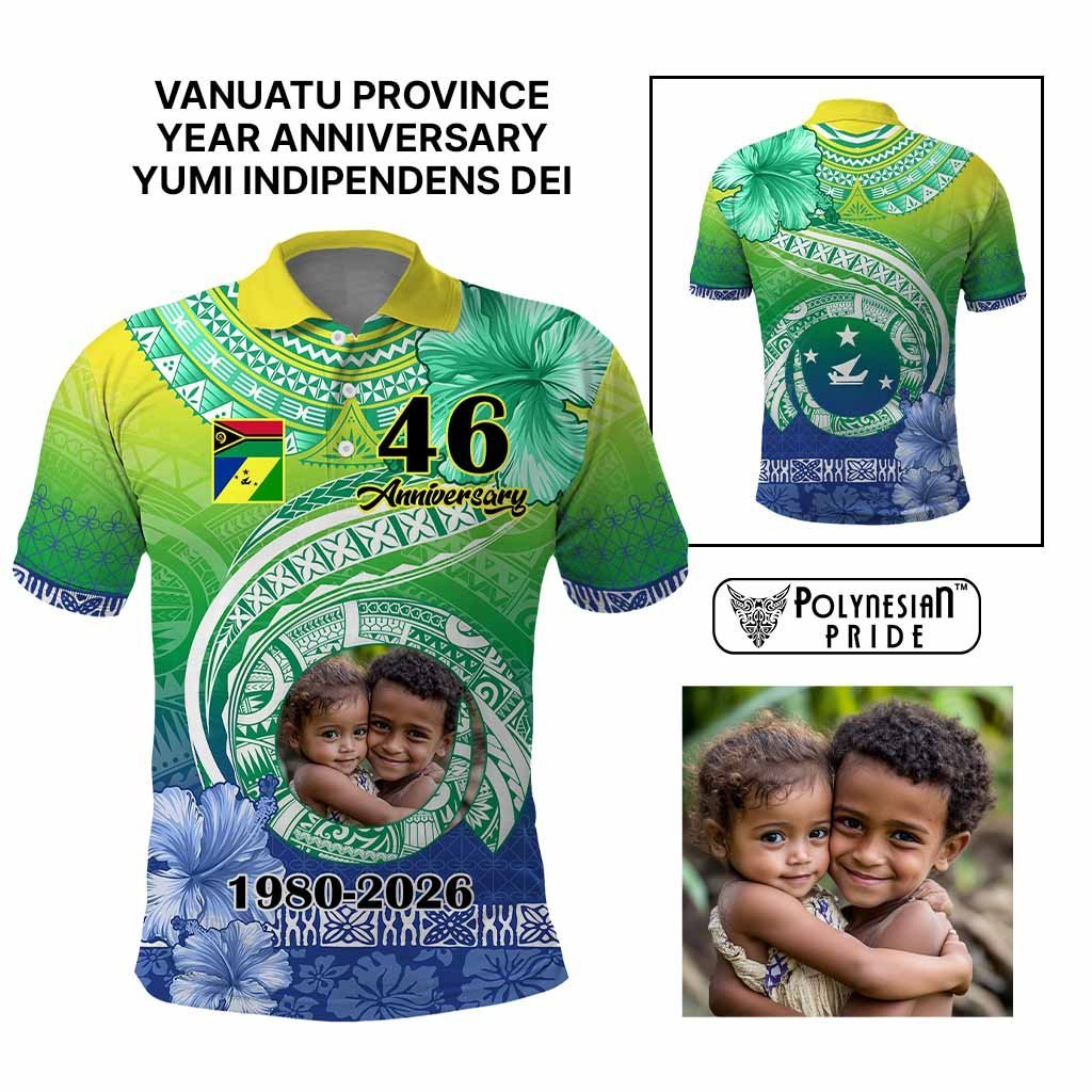 Custom Photo Malampa Province Polo Shirt Vanuatu Yumi Indipendens Dei CTM09 Multicolor - Polynesian Pride