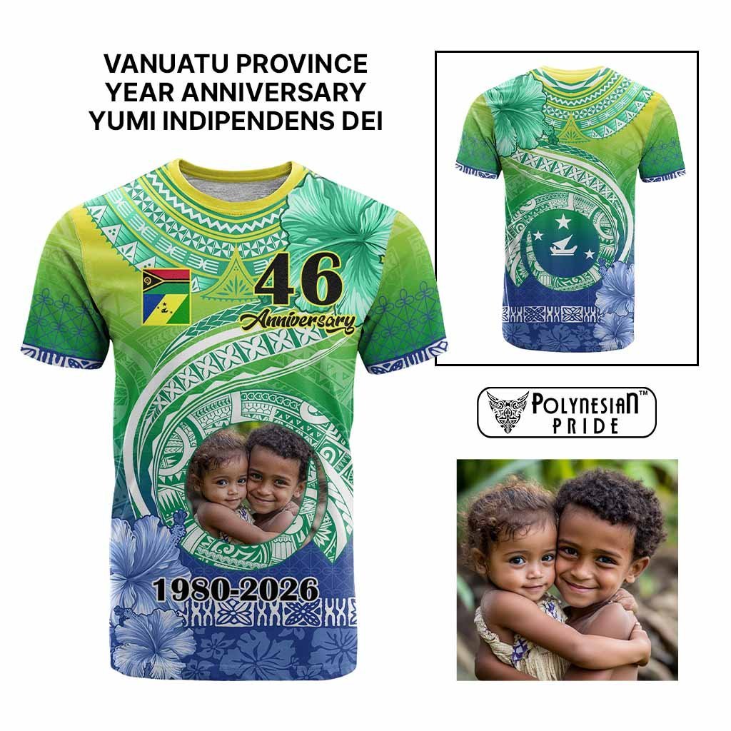 Custom Photo Malampa Province T Shirt Vanuatu Yumi Indipendens Dei CTM09 Multicolor - Polynesian Pride