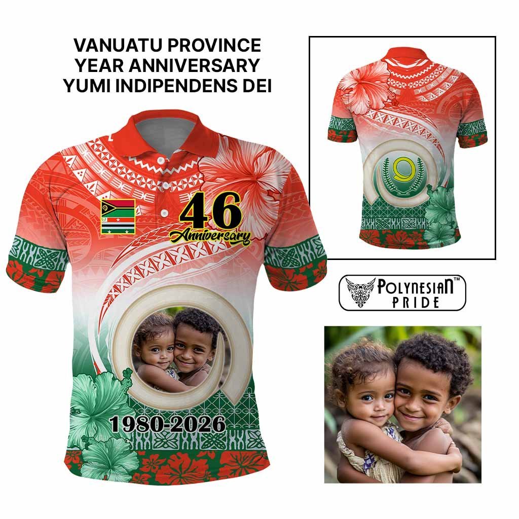 Custom Photo Penama Province Polo Shirt Vanuatu Yumi Indipendens Dei CTM09 Multicolor - Polynesian Pride
