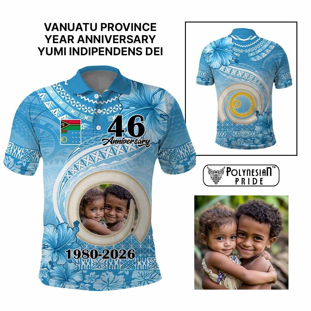 Custom Photo Sanma Province Polo Shirt Vanuatu Yumi Indipendens Dei CTM09 Multicolor - Polynesian Pride
