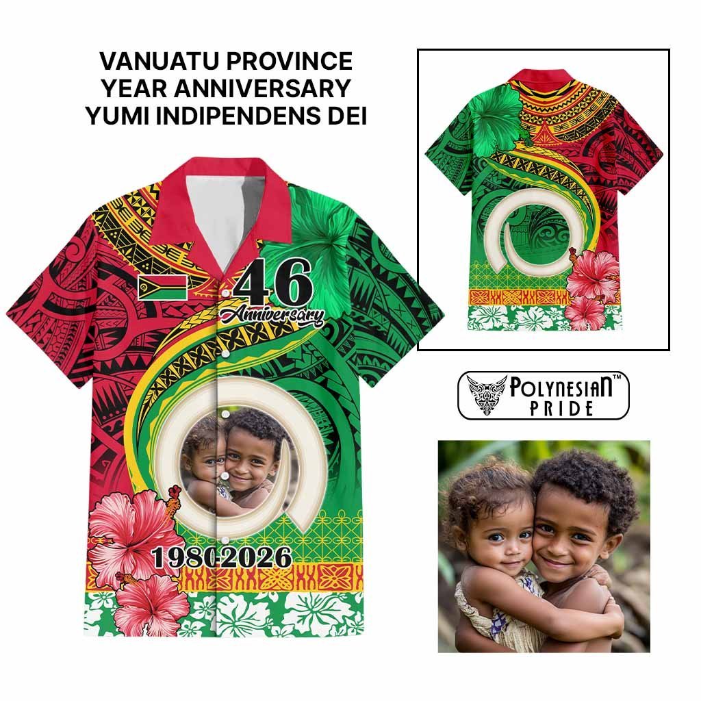 Custom Photo Vanuatu Year Anniversary Hawaiian Shirt Yumi Indipendens Dei CTM09 Multicolor - Polynesian Pride