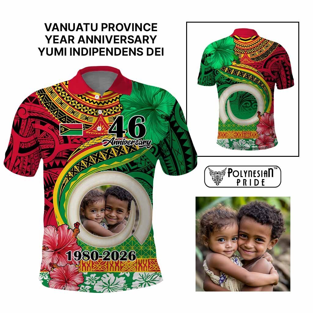 Custom Photo Vanuatu Year Anniversary Polo Shirt Yumi Indipendens Dei CTM09 Multicolor - Polynesian Pride