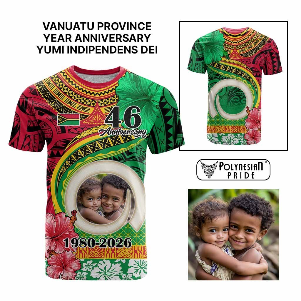 Custom Photo Vanuatu Year Anniversary T Shirt Yumi Indipendens Dei CTM09 Multicolor - Polynesian Pride