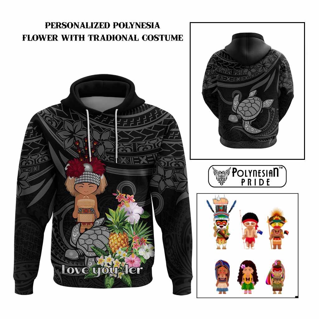 Custom Polynesian Traditional Costume Hoodie Tropical Flower CTM09 Multicolor - Polynesian Pride
