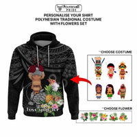 Custom Polynesian Traditional Costume Hoodie Tropical Flower CTM09 - Polynesian Pride