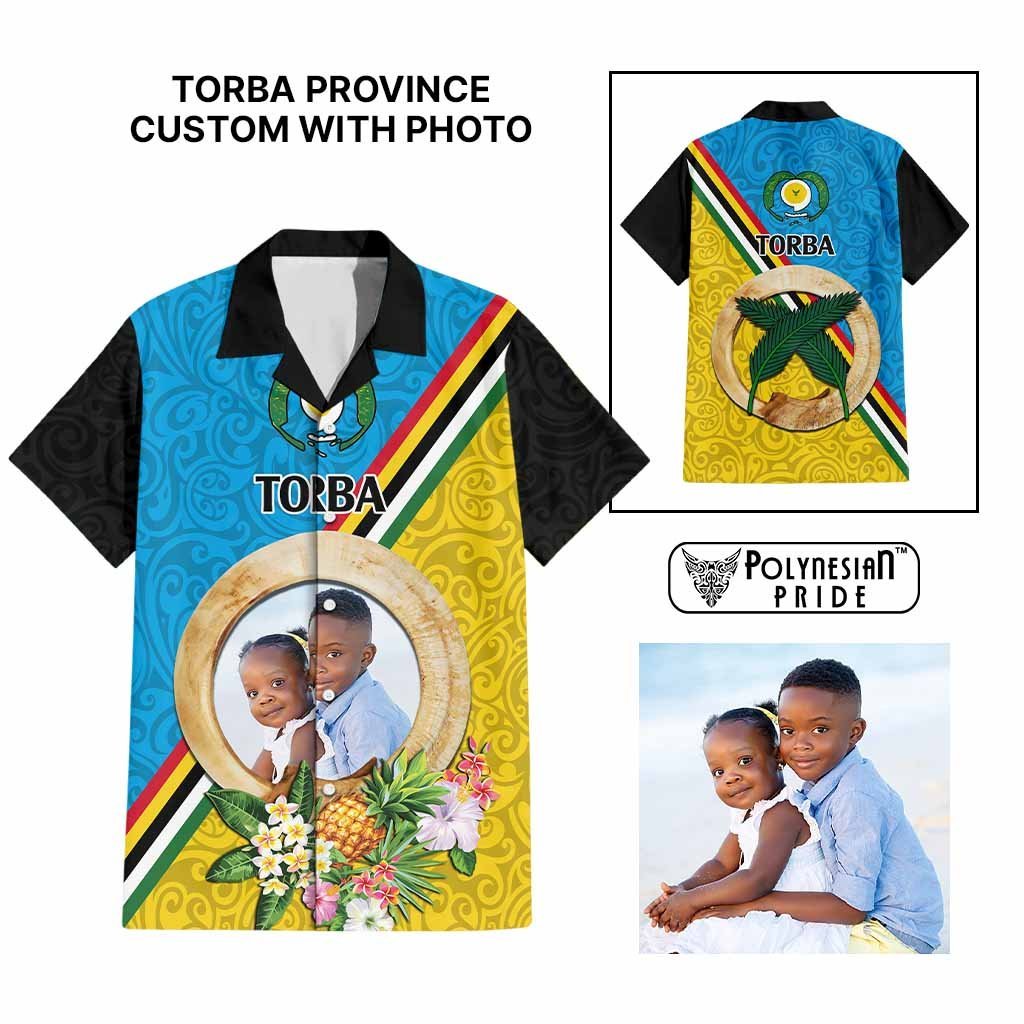 Torba Province Custom Hawaiian Shirt With Photo Vanuatuan Boar's Tusk Flag Multicolored CTM09 Multicolor - Polynesian Pride