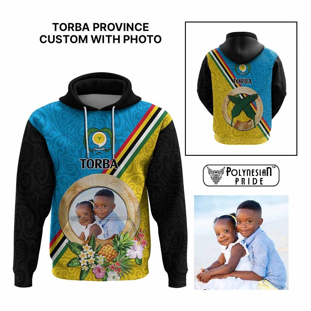 Torba Province Custom Hoodie With Photo Vanuatuan Boar's Tusk Flag Multicolored CTM09 Multicolor - Polynesian Pride