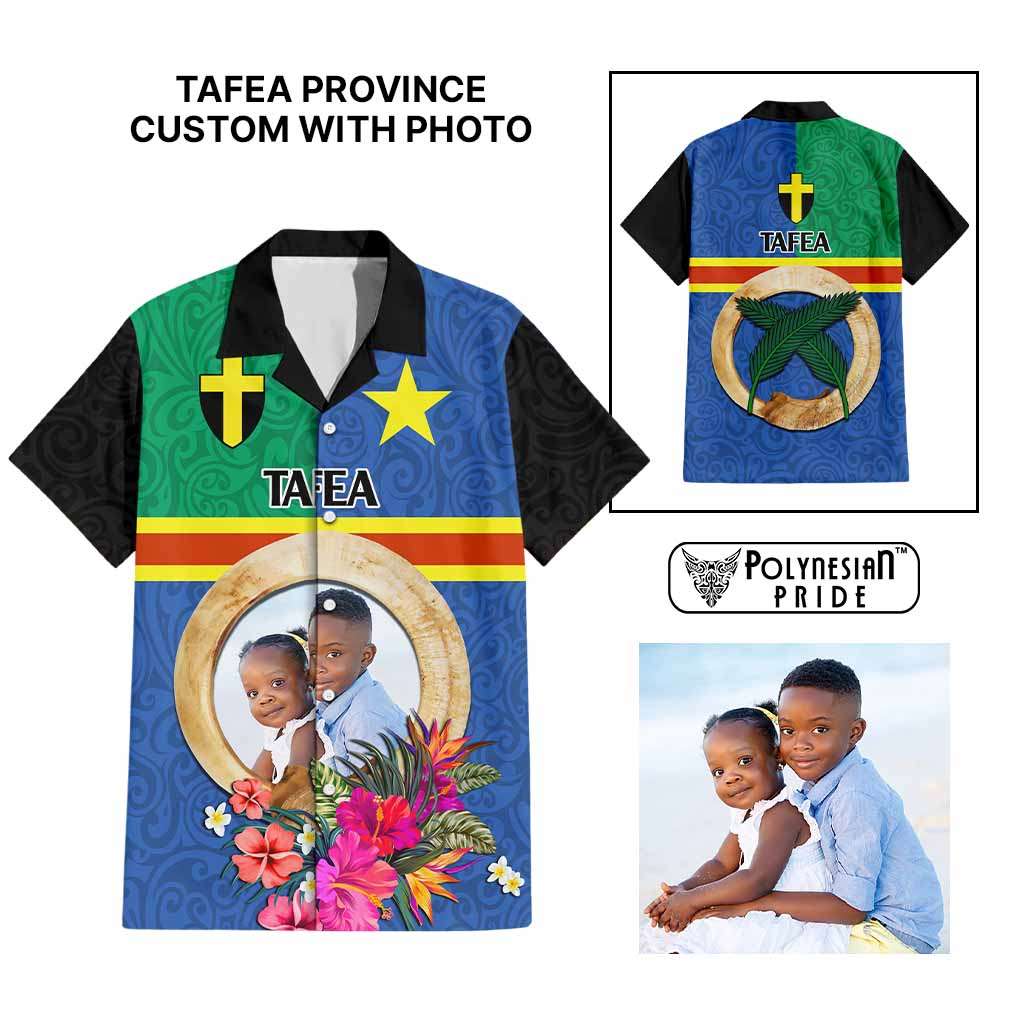 Tafea Province Custom Hawaiian Shirt With Photo Vanuatuan Boar's Tusk Flag Multicolored CTM09 Multicolor - Polynesian Pride