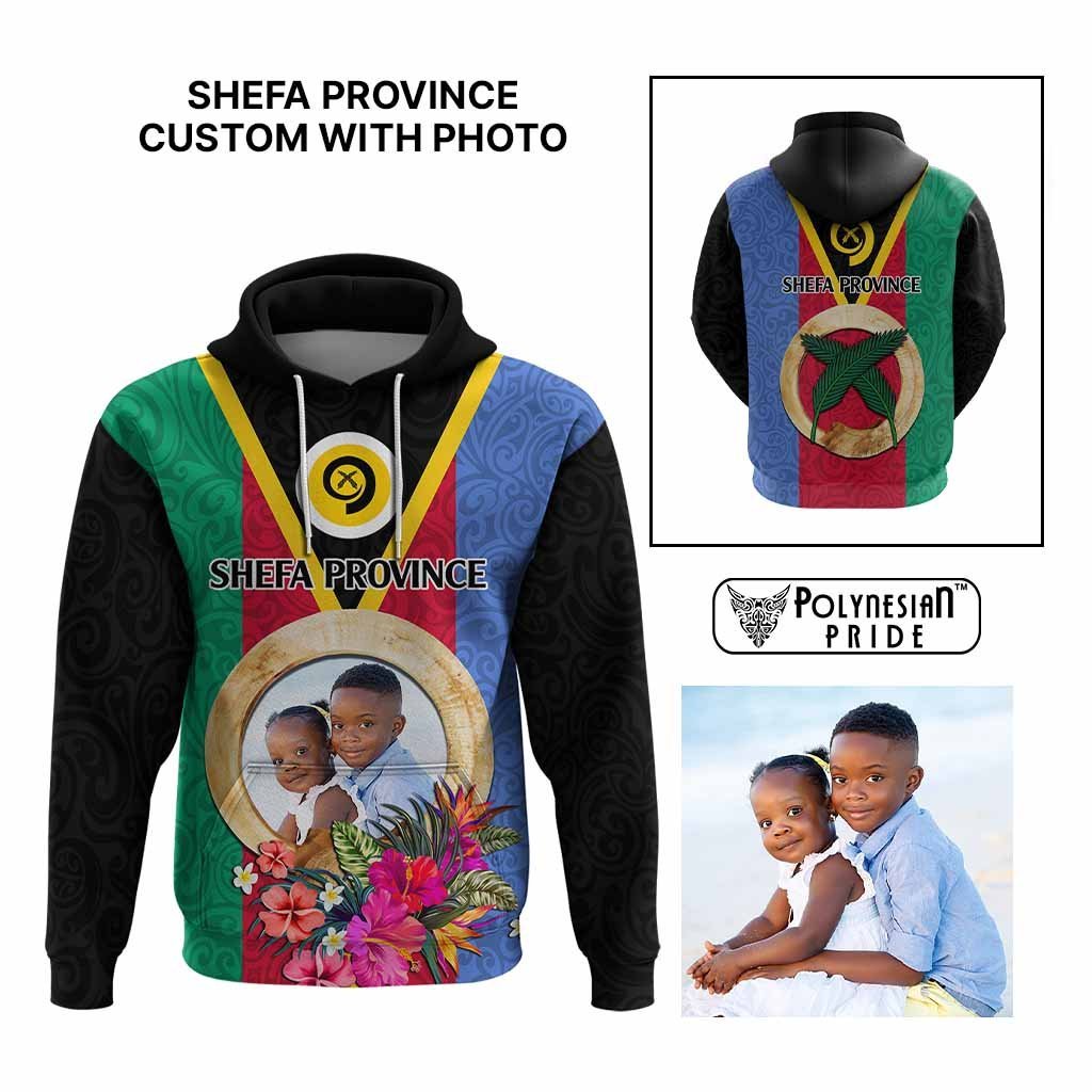 Shefa Province Custom Hoodie With Photo Vanuatuan Boar's Tusk Flag Multicolored CTM09 Multicolor - Polynesian Pride