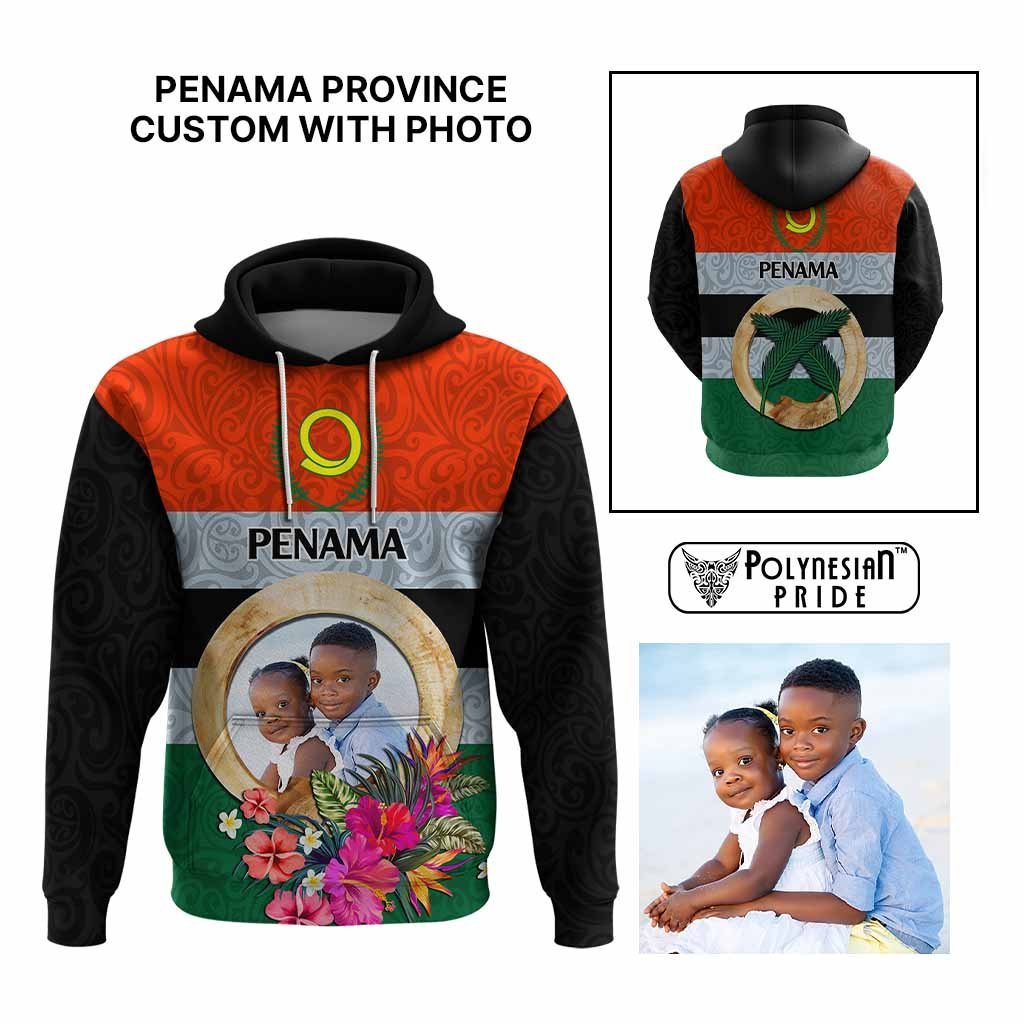 Penama Province Custom Hoodie With Photo Vanuatuan Boar's Tusk Flag Multicolored CTM09 Multicolor - Polynesian Pride
