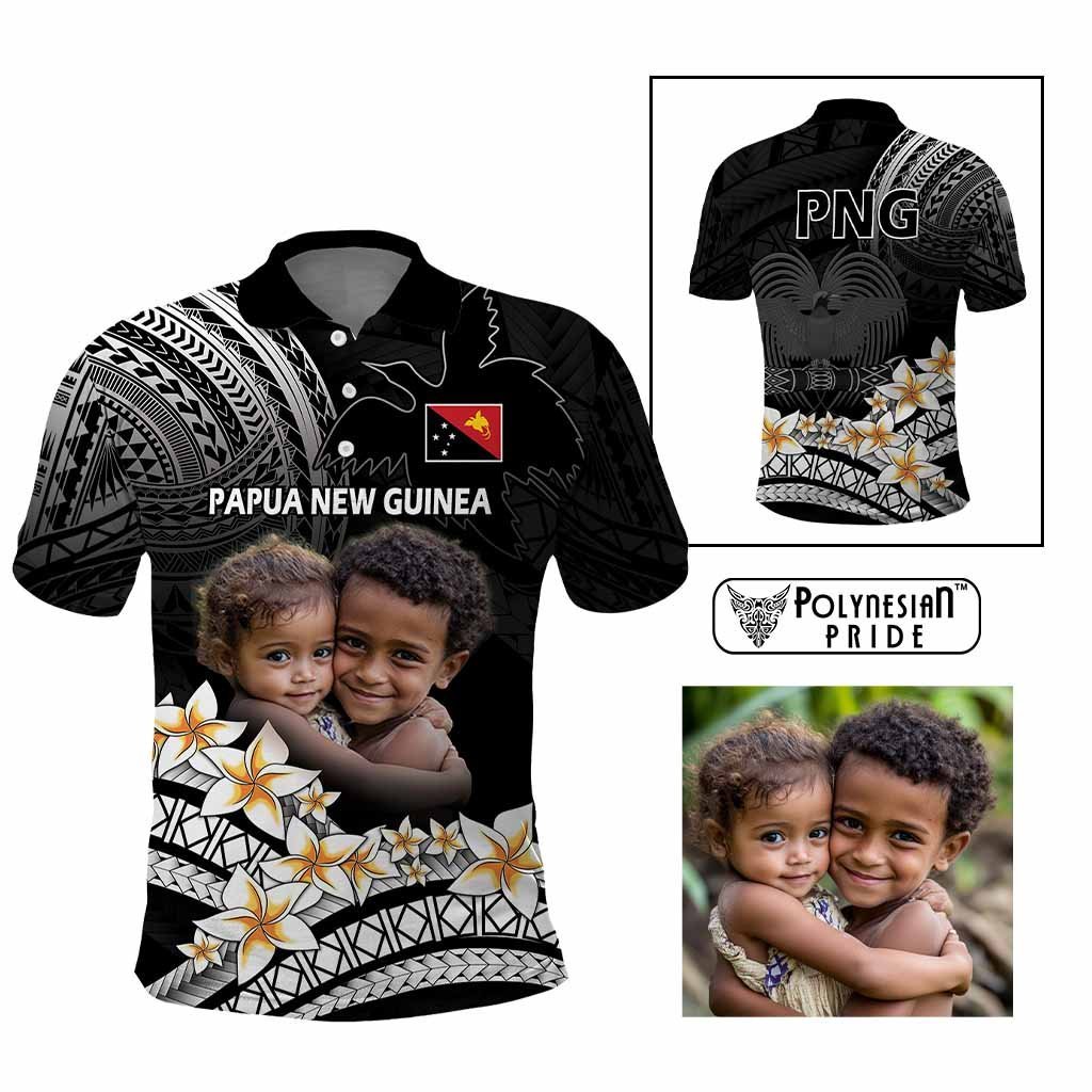 Custom Photo Papua New Guinea Provinces Polo Shirt Bird of Paradise with Black Polynesian Tribal CTM09 Multicolor - Polynesian Pride