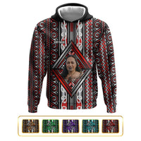 Personalised Aotearoa Iwi Photo Name Hoodie Traditional Maori Taniko Kowhaiwhai Pattern CTM09 Pullover Hoodie Multicolor - Polynesian Pride