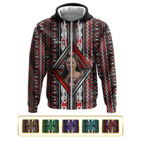 Personalised Aotearoa Iwi Photo Name Hoodie Traditional Maori Taniko Kowhaiwhai Pattern CTM09 - Polynesian Pride