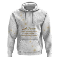 Christian Cross Floral Personalized Text Hoodie Polynesian Plumeria Tribal Motif CTM09 Pullover Hoodie White - Polynesian Pride