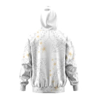 Christian Cross Floral Personalized Text Hoodie Polynesian Plumeria Tribal Motif CTM09 Zip Hoodie White - Polynesian Pride