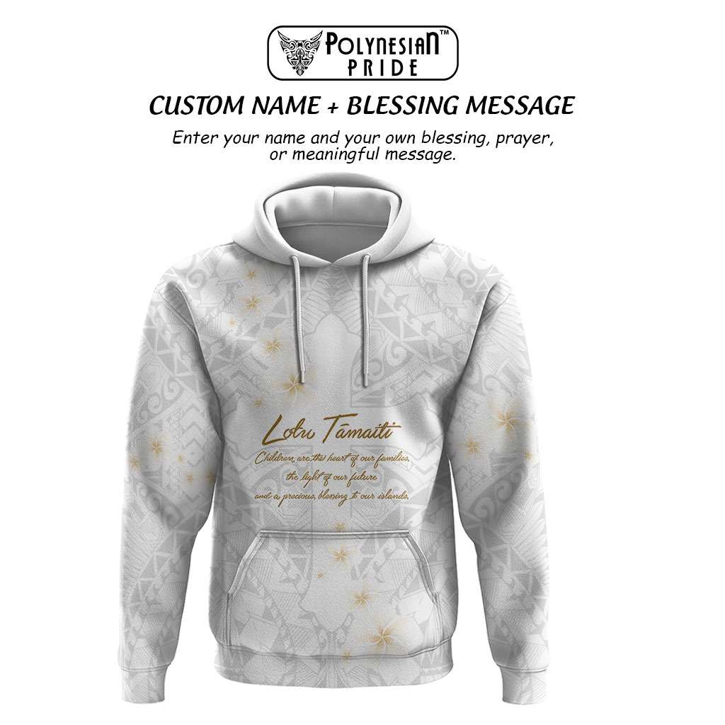 Christian Cross Floral Personalized Text Hoodie Polynesian Plumeria Tribal Motif CTM09 - Polynesian Pride