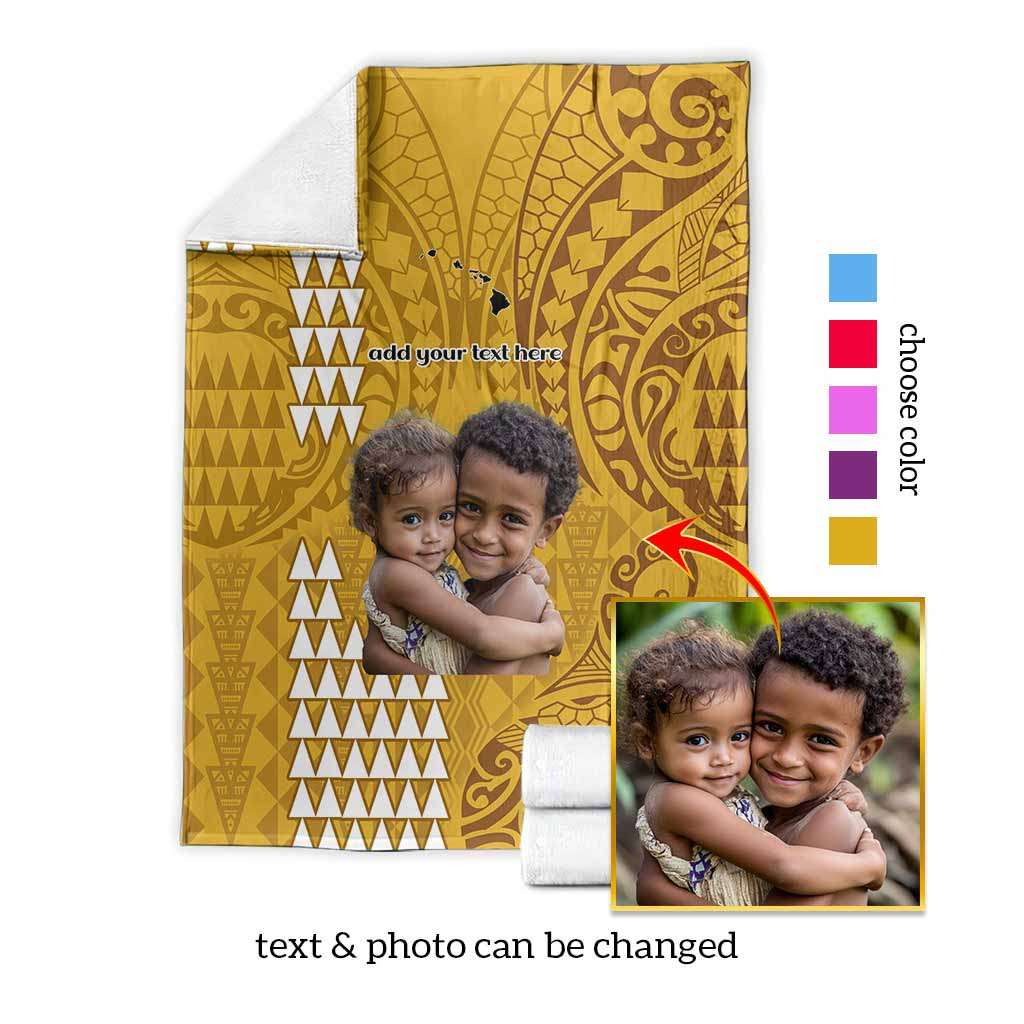Custom Photo Hawaii Blanket Kakau Mixed Polynesian Tribal CTM09 - Polynesian Pride