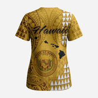 Custom Photo Hawaii Scrub Top Kakau Mixed Polynesian Tribal CTM09 - Polynesian Pride