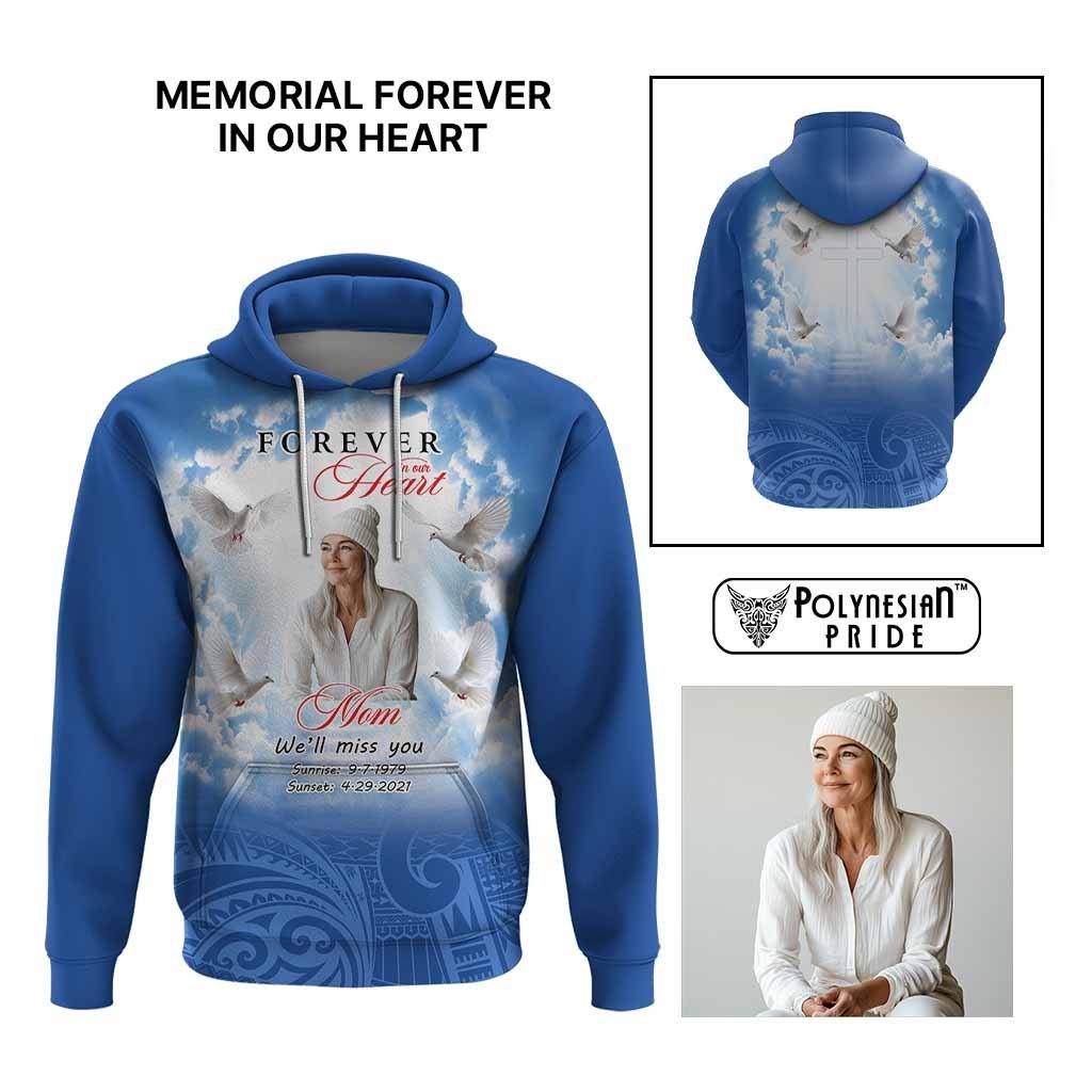 Custom Photo Memorial Forever in our Heart Hoodie Mixed Polynesian Pattern CTM09 Multicolor - Polynesian Pride