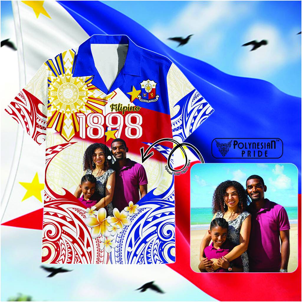 Custom Photo Philippines 1898 Hawaiian Shirt Maligayang Araw ng Kalayaan CTM14 White - Polynesian Pride