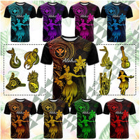 Custom Hawaii Symbols T Shirt Tropical Flowers With Kanaka Maoli CTM14 Multicolor - Polynesian Pride