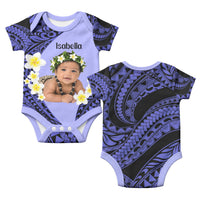 Custom Baby Photo Plumeria Polynesian Pattern Baby Onesie CTM14 - Polynesian Pride