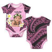Custom Baby Photo Plumeria Polynesian Pattern Baby Onesie CTM14 - Polynesian Pride