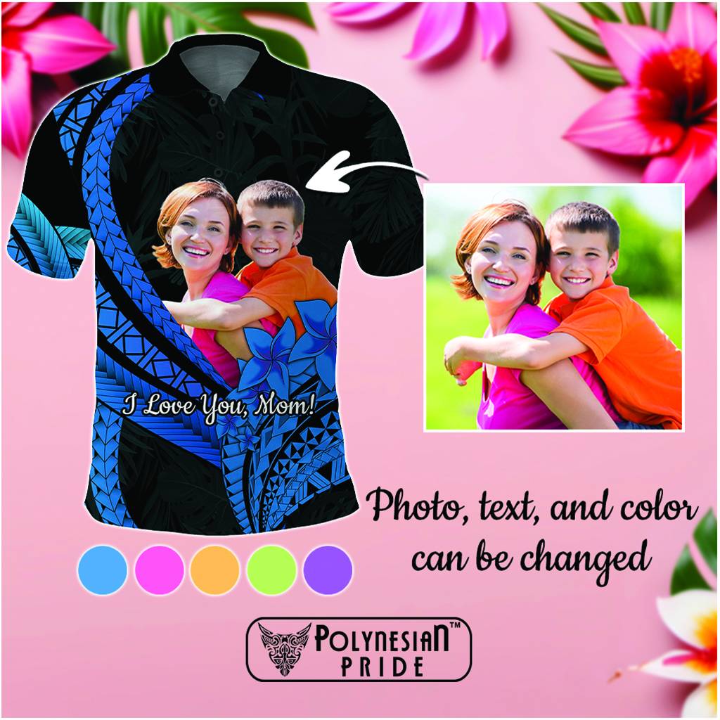 Custom Photo Polynesia Mother's Day Polo Shirt Polynesian Pattern Tropical Vibes CTM14 Multicolor - Polynesian Pride